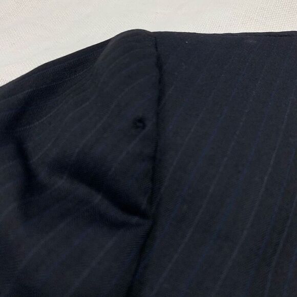Pronto Uomo Sz 46R 100% wool stripe suit blazer jacket navy blue made in Italy - Picture 11 of 11